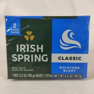 2-Pack Irish‎ Spring Classic Moisture Blast Soap 3.2 oz Bars Colgate-Palmolive